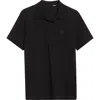 Moncler Logo Cotton Piqué Polo In Black