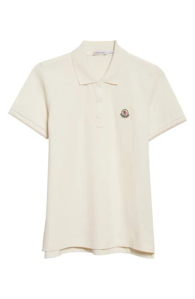 Moncler Logo Cotton Piqué Polo In White