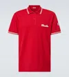Moncler Lapel Short Sleeve Polo Shirt In Red
