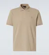 Moncler Logo Patch Polo Shirt In Beige