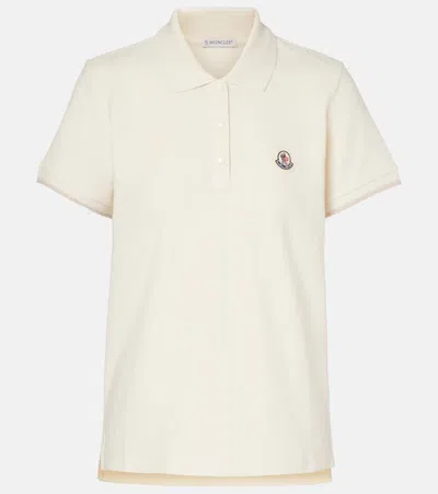 Moncler Logo Patch Short-sleeved Polo Shirt In Neutral