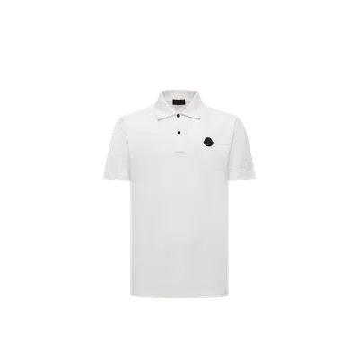 Moncler Polo En Piqué De Coton À Logo, Homme, Blanc, Taille: Xxl In White