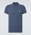 Moncler Logo Cotton Piquet Polo Shirt In Mood Indigo