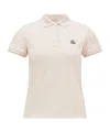 Moncler Logo Cotton Piquet Polo Shirt In Neutral