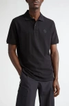 Moncler Polo Shirt With Short Sleeves And Collar In Black