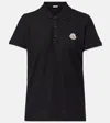 Moncler Logo Patch Cotton Pique Polo Shirt Clothing In Black