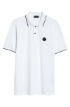 Moncler Logo-patch Cotton Polo Shirt In White