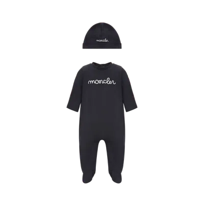 Moncler Logo Cotton Set, Children, Blue, Size: 6/9m