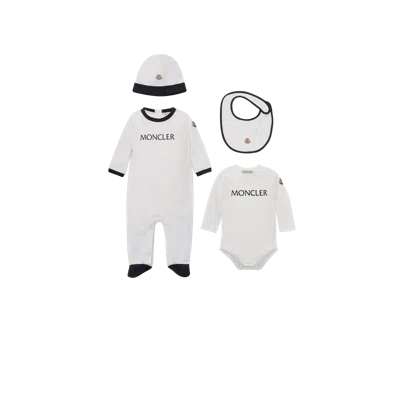 Moncler Ensemble En Coton À Logo Avec Coffret Cadeau, Enfant, Blanc, Taille: 1/3m In White