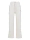 Moncler Straight Leg Sweat Trousers Side Pockets In White