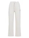 Moncler Straight Leg Sweat Trousers Side Pockets In Sand