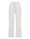 Moncler Straight Leg Sweat Trousers Side Pockets In White
