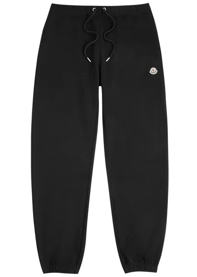 Moncler Logo Cotton Sweatpants In Black