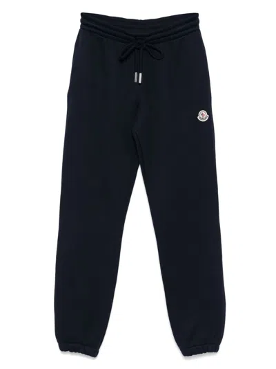 Moncler Logo Cotton Sweatpants In Black
