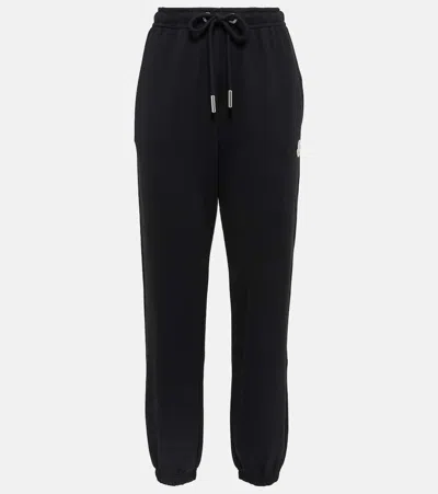 Moncler Logo Cotton Sweatpants In Black