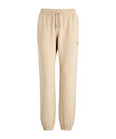 Moncler Logo Cotton Sweatpants In Neutral