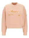 Moncler Crew Neck Embroidered Sweatshirt In Pink