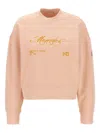 Moncler Crew Neck Embroidered Sweatshirt In Pink