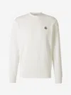 Moncler Logo Patch Crew-neck Jumper In Blanc