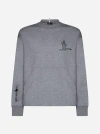 Moncler Melange Grey Sweatshirt With Logo In Grey