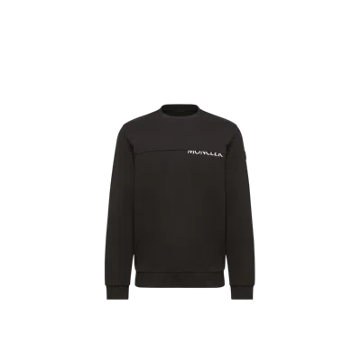Moncler Logo Cotton Sweatshirt In Black