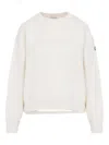 Moncler Logo Cotton Sweatshirt In White