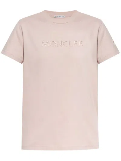 Moncler Logo Cotton T Shirt In Multicolor