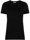 Moncler Logo Cotton T-shirt In Black