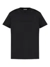 Moncler Biologic Cotton T-shirt With Embroidered Logo In Black