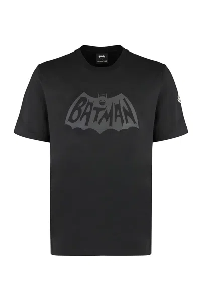 Moncler Batman Cotton Jersey T-shirt In Black