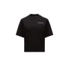 Moncler Branded Crew Neck Cotton Jersey T-shirt In Black