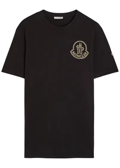 Moncler Logo Cotton T-shirt In Black