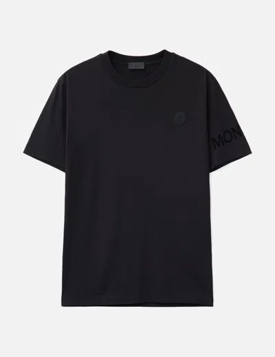 Moncler Soft Cotton Short Sleeve Crew Neck T-shirt In Black