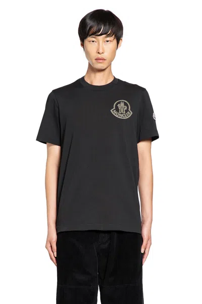 Moncler Logo Cotton T-shirt In Black