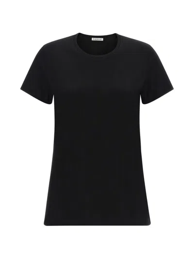 Moncler Logo Cotton T Shirt In Black