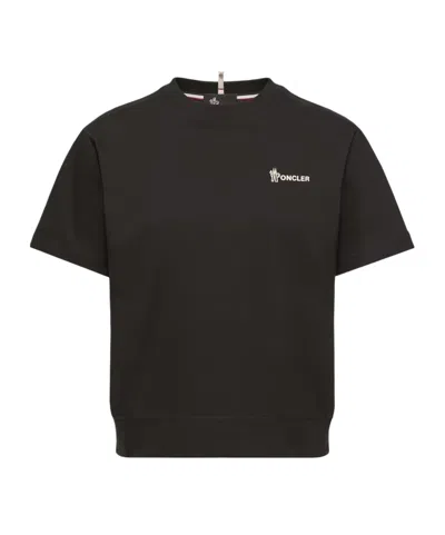 Moncler Logo Cotton T-shirt In Black