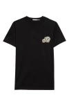 Moncler Crewneck T Shirt Featuring Multiple Patches In Black