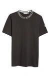 Moncler Short-sleeved Cotton T-shirt In Black