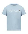 Moncler Logo Cotton T-shirt In Blue