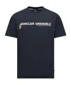 Moncler Logo Cotton T-shirt In Blue
