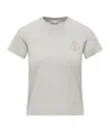 Moncler Embroidered Crew Neck Short Sleeve Top In Gray