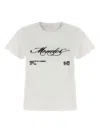 Moncler Cotton T Shirt With Embroidered Cursive Logo In White