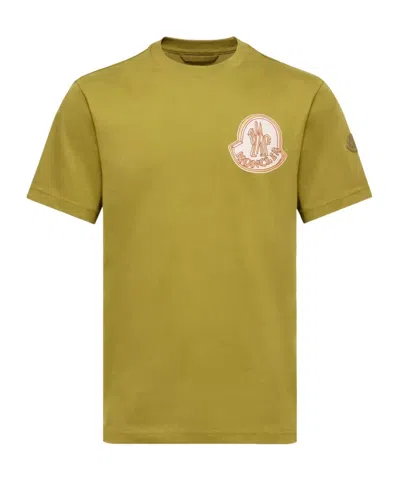 Moncler Logo Cotton T-shirt In Green