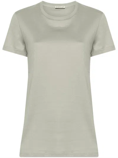 Moncler Logo-patch Cotton T-shirt In Green