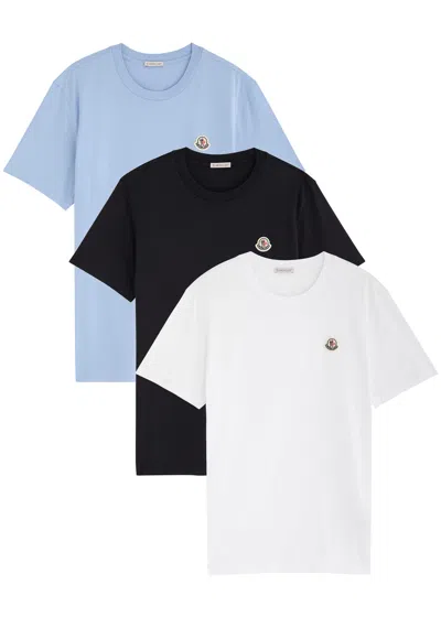 Moncler Logo Cotton T-shirt In Gold