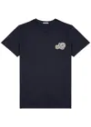 Moncler Double Logo Patch T-shirt In Navy