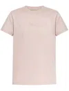 Moncler Logo Cotton T Shirt In Pink
