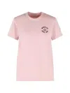 Moncler T-shirt With Embroidery In Pink