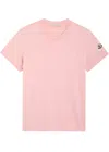 Moncler Logo Cotton T-shirt In Pink