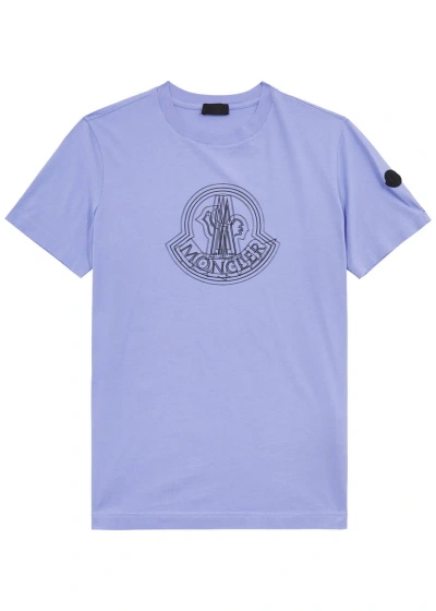 Moncler Logo-print Cotton T-shirt In Purple